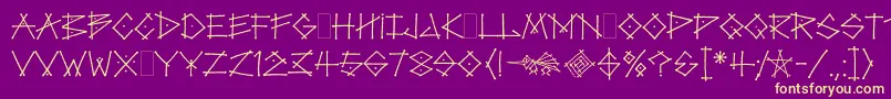 Fonte TagLetPlain.1.0 – fontes amarelas em um fundo roxo