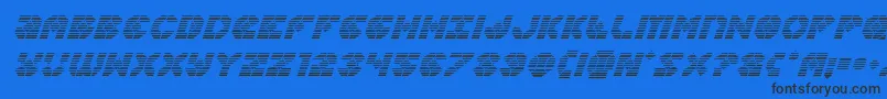 Zoomrunnergradital-Schriftart – Schwarze Schriften auf blauem Hintergrund