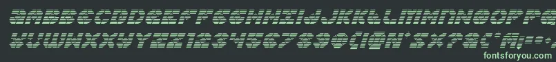 フォントZoomrunnergradital – 黒い背景に緑の文字