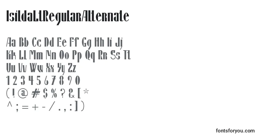 Schriftart IsildaLtRegularAlternate – Alphabet, Zahlen, spezielle Symbole
