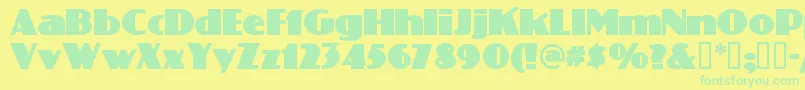 Phattphreddy Font – Green Fonts on Yellow Background