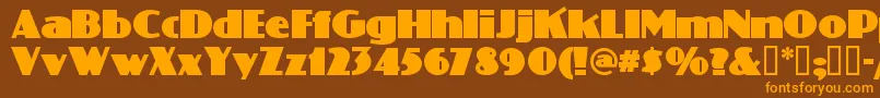 Phattphreddy Font – Orange Fonts on Brown Background