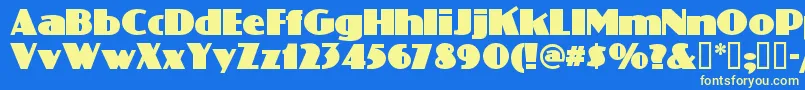 Phattphreddy Font – Yellow Fonts on Blue Background