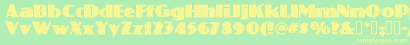 Phattphreddy-Schriftart – Gelbe Schriften auf grünem Hintergrund