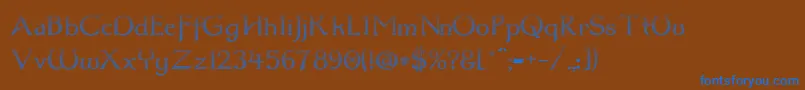Dum3cud Font – Blue Fonts on Brown Background