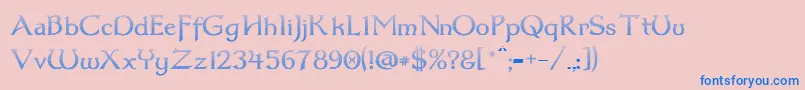 Dum3cud Font – Blue Fonts on Pink Background