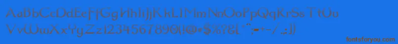 Dum3cud-Schriftart – Braune Schriften auf blauem Hintergrund