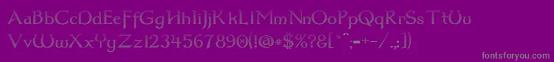 フォントDum3cud – 紫の背景に灰色の文字