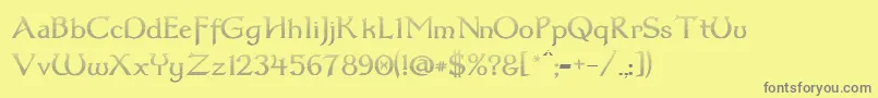 Dum3cud-Schriftart – Graue Schriften auf gelbem Hintergrund