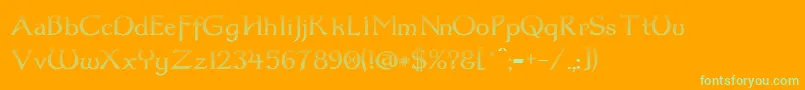 Dum3cud Font – Green Fonts on Orange Background