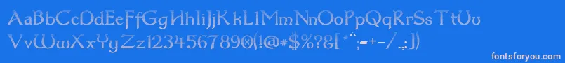 Dum3cud Font – Pink Fonts on Blue Background