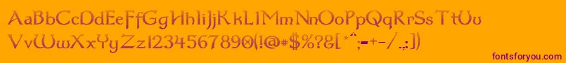 Dum3cud Font – Purple Fonts on Orange Background