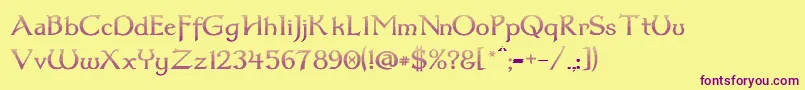 Dum3cud Font – Purple Fonts on Yellow Background