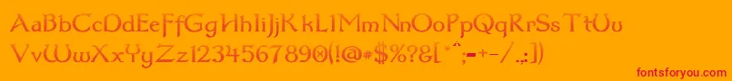 Dum3cud Font – Red Fonts on Orange Background