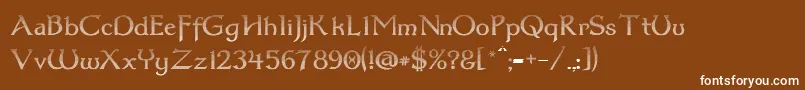 Dum3cud Font – White Fonts on Brown Background