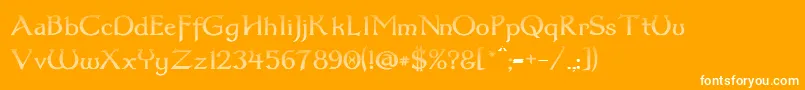 Dum3cud Font – White Fonts on Orange Background