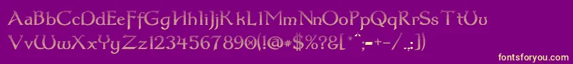 Dum3cud-fontti – keltaiset fontit violetilla taustalla