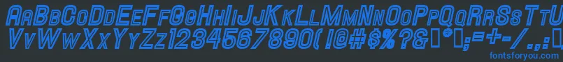 HallandaleInlineScIt.Jl Font – Blue Fonts on Black Background