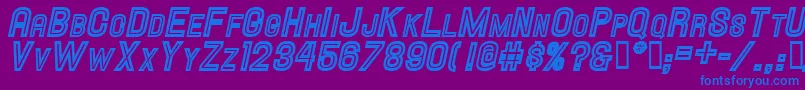 HallandaleInlineScIt.Jl Font – Blue Fonts on Purple Background