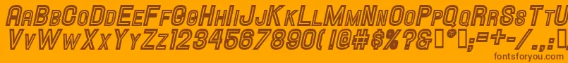 HallandaleInlineScIt.Jl Font – Brown Fonts on Orange Background