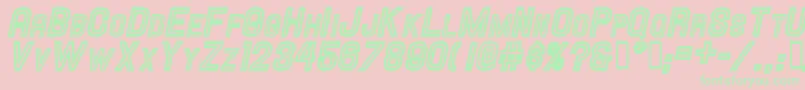 HallandaleInlineScIt.Jl Font – Green Fonts on Pink Background