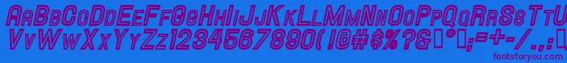 HallandaleInlineScIt.Jl Font – Purple Fonts on Blue Background