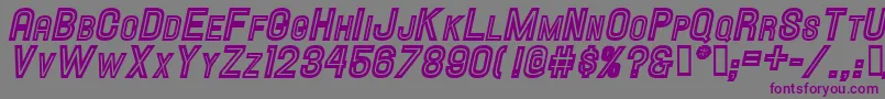 フォントHallandaleInlineScIt.Jl – 紫色のフォント、灰色の背景