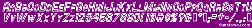 HallandaleInlineScIt.Jl Font – White Fonts on Purple Background