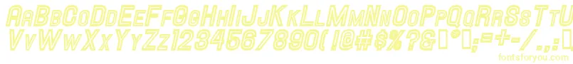 HallandaleInlineScIt.Jl Font – Yellow Fonts on White Background