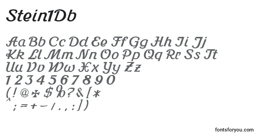 Czcionka Stein1Db – alfabet, cyfry, specjalne znaki