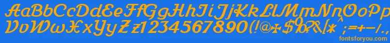 Stein1Db Font – Orange Fonts on Blue Background