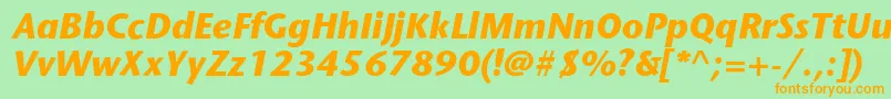 StonesansstdBolditalic Font – Orange Fonts on Green Background