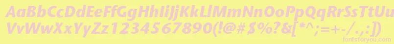 StonesansstdBolditalic Font – Pink Fonts on Yellow Background