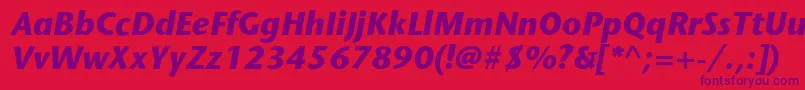 StonesansstdBolditalic Font – Purple Fonts on Red Background