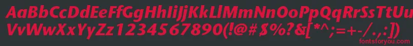 StonesansstdBolditalic Font – Red Fonts on Black Background
