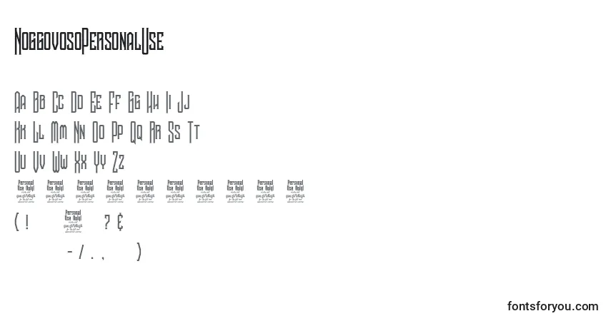 Czcionka NoggovosoPersonalUse – alfabet, cyfry, specjalne znaki