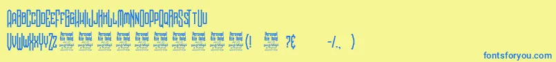 フォントNoggovosoPersonalUse – 青い文字が黄色の背景にあります。