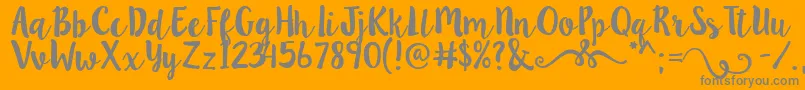 Lillybelle Font – Gray Fonts on Orange Background