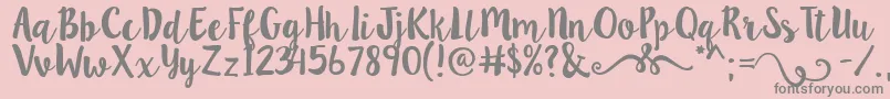 Lillybelle-Schriftart – Graue Schriften auf rosa Hintergrund