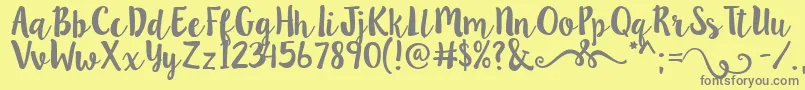 Lillybelle Font – Gray Fonts on Yellow Background