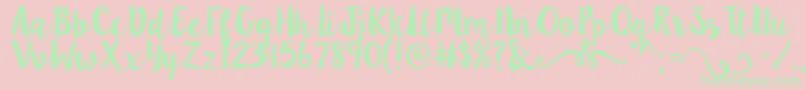 Lillybelle Font – Green Fonts on Pink Background