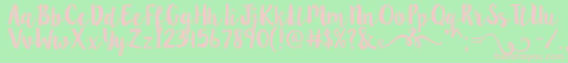 Lillybelle Font – Pink Fonts on Green Background
