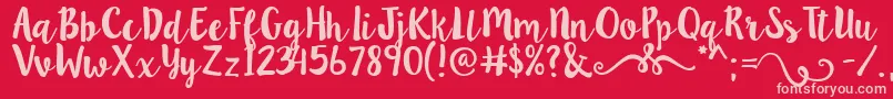 Lillybelle Font – Pink Fonts on Red Background