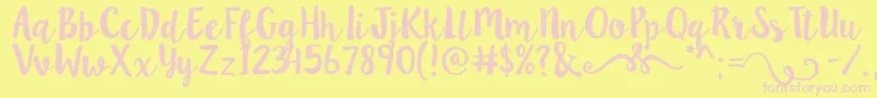 Lillybelle Font – Pink Fonts on Yellow Background