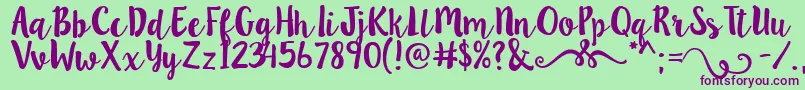 Lillybelle Font – Purple Fonts on Green Background