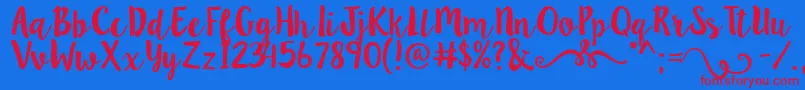 Lillybelle Font – Red Fonts on Blue Background