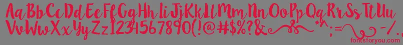 Lillybelle Font – Red Fonts on Gray Background