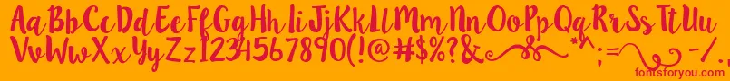 Lillybelle-Schriftart – Rote Schriften auf orangefarbenem Hintergrund