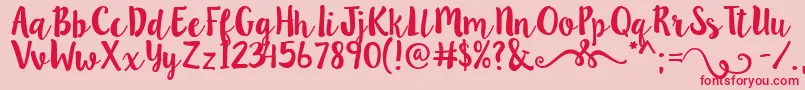 Lillybelle Font – Red Fonts on Pink Background