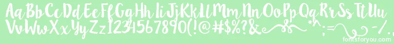 フォントLillybelle – 緑の背景に白い文字